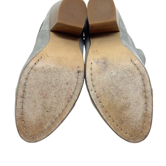 Rag and Bone Harrow Suede Booties gray ankle boots size 7.5 37.5 belted - Picture 7 of 12